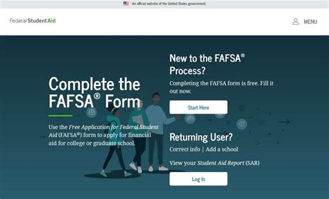 financial aid fafsa log in page